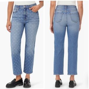 NEW Kensie Ella Studded Ankle Straight Leg High Rise Cotton Blue Jeans size 4/27